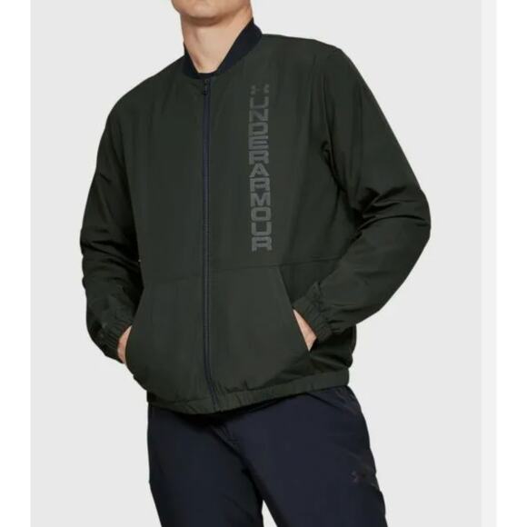 Under Armour‎ Jacket Mens Large Green Storm UNSTOPPABLE Bomber 1345610 - Picture 1 of 10